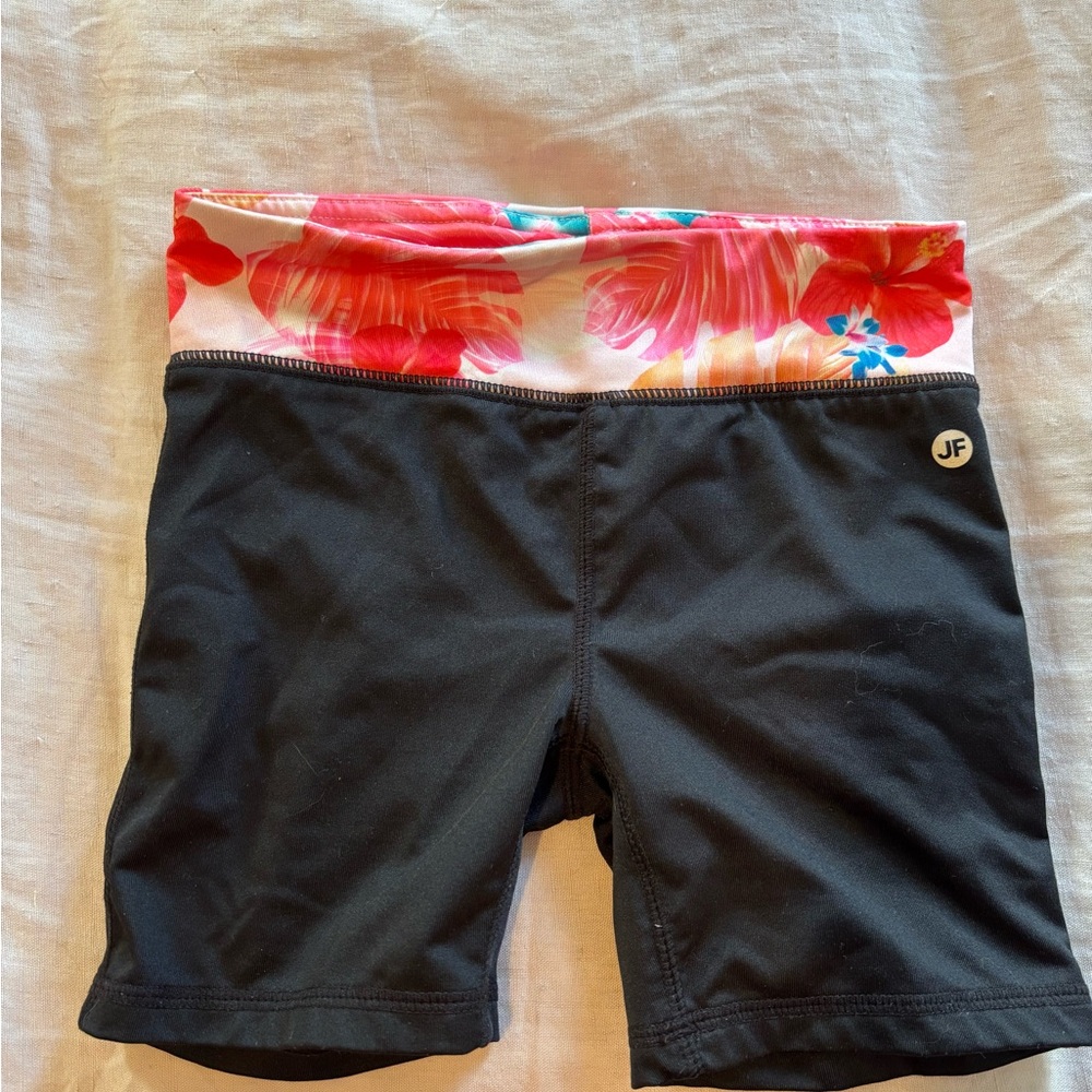 Black Shorts with Floral Waistband